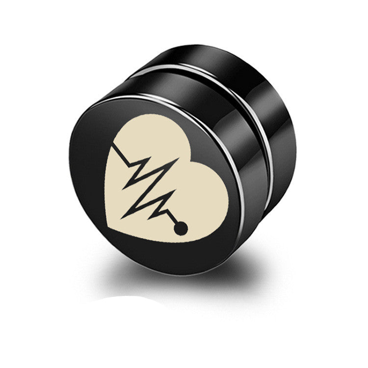 Magnetic Black Titanium Steel Stud Earrings for Men
