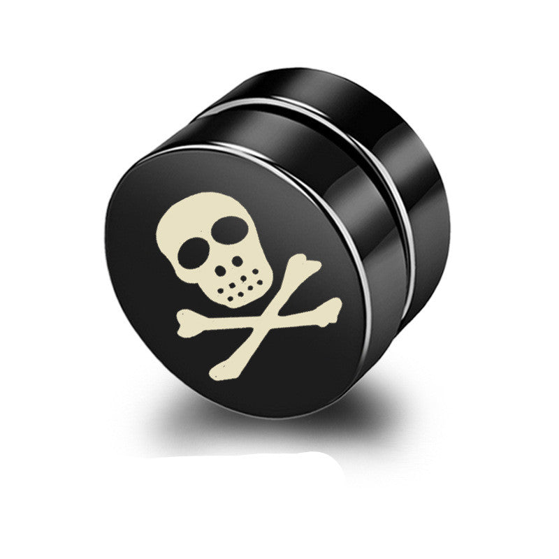 Magnetic Black Titanium Steel Stud Earrings for Men