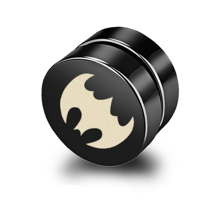 Magnetic Black Titanium Steel Stud Earrings for Men