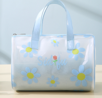 Translucent Waterproof Travel Makeup Bag with Cartoon Print