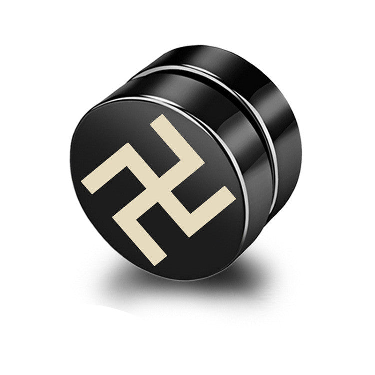 Magnetic Black Titanium Steel Stud Earrings for Men