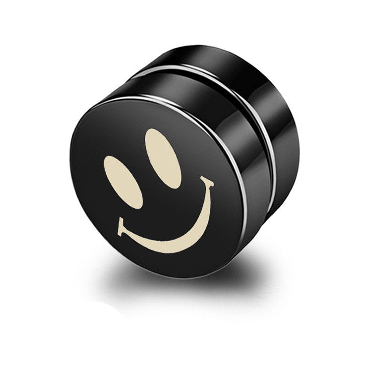 Magnetic Black Titanium Steel Stud Earrings for Men