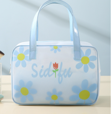 Translucent Waterproof Travel Makeup Bag with Cartoon Print