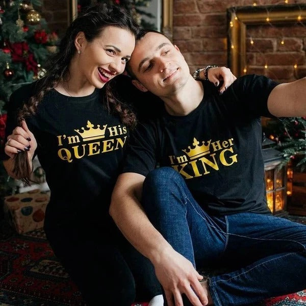 Crown QUEEN Printed Short Sleeve Couple T-Shirts