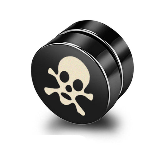 Magnetic Black Titanium Steel Stud Earrings for Men