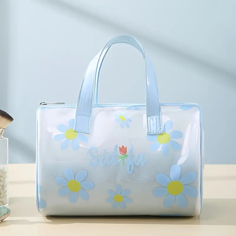 Translucent Waterproof Travel Makeup Bag with Cartoon Print