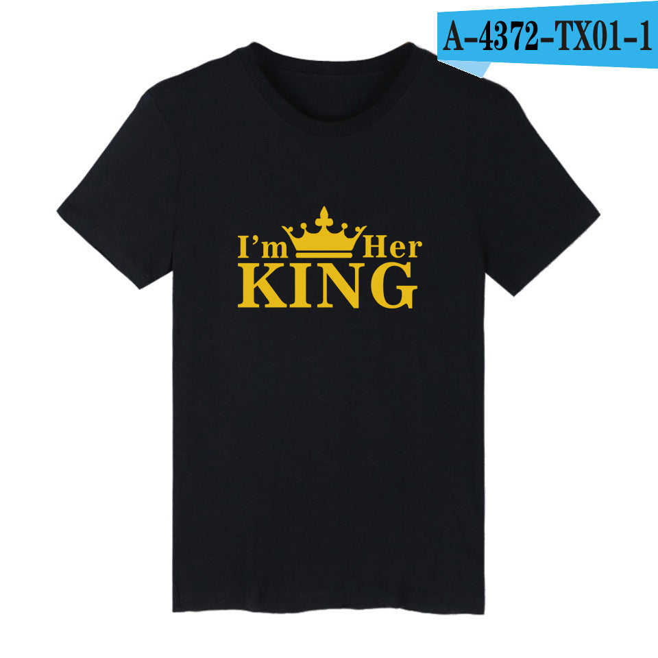 Crown QUEEN Printed Short Sleeve Couple T-Shirts