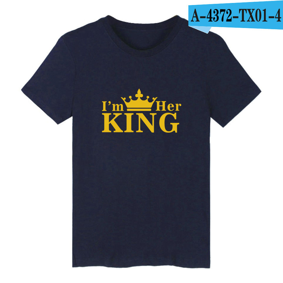 Crown QUEEN Printed Short Sleeve Couple T-Shirts