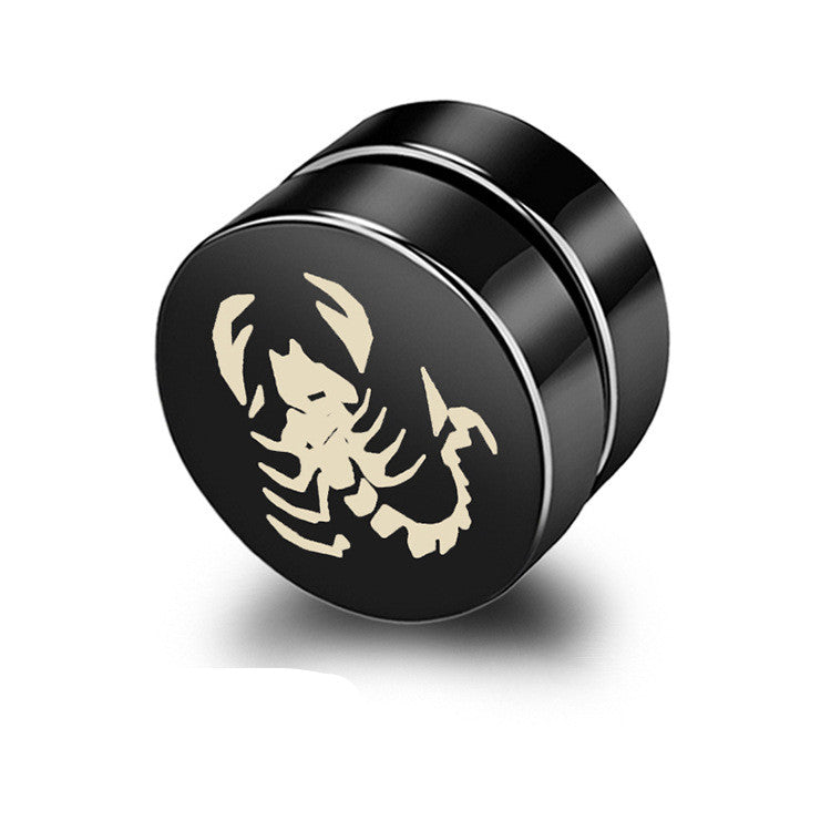 Magnetic Black Titanium Steel Stud Earrings for Men