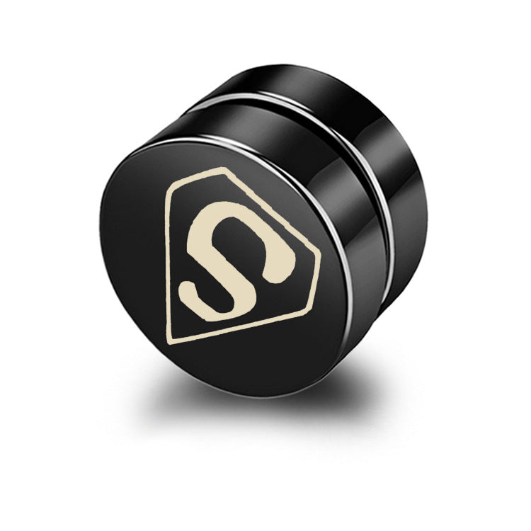 Magnetic Black Titanium Steel Stud Earrings for Men