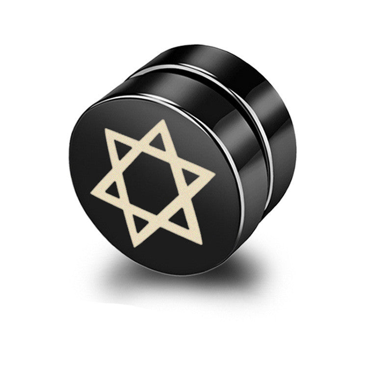 Magnetic Black Titanium Steel Stud Earrings for Men