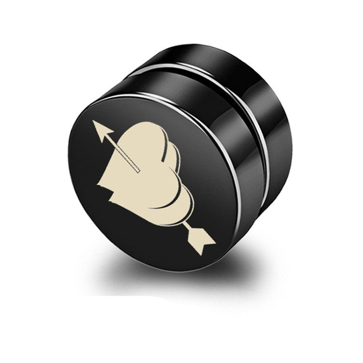 Magnetic Black Titanium Steel Stud Earrings for Men