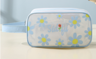 Translucent Waterproof Travel Makeup Bag with Cartoon Print
