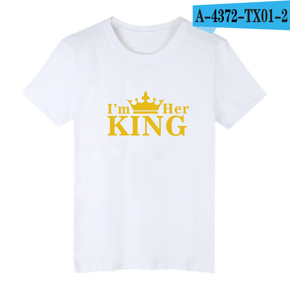 Crown QUEEN Printed Short Sleeve Couple T-Shirts