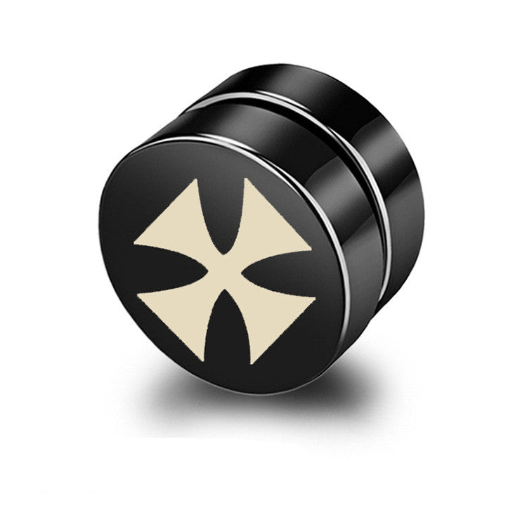 Magnetic Black Titanium Steel Stud Earrings for Men