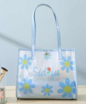 Translucent Waterproof Travel Makeup Bag with Cartoon Print